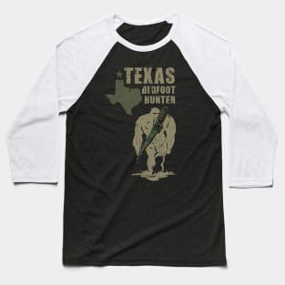 Texas Bigfoot Hunter - Retro Bigfoot Vintage Baseball T-Shirt